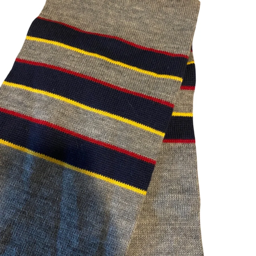 Pendleton 100% Virgin Wool Grey Multicolor Striped Fringed Scarf OS